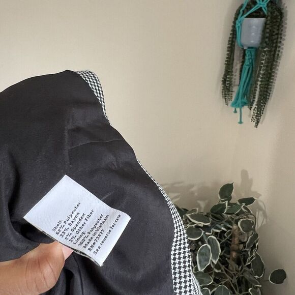 Nine West Women's Longline Blazer Jacket Coat Houndstooth Speckled Gray M New - Picture 7 of 8